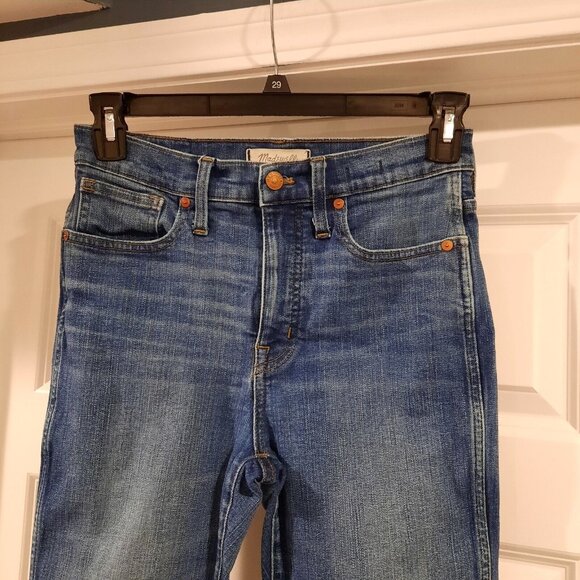 Madewell Jeans Womens 28 High Rise Skinny 10" Tulip Raw Hem‎ Ankle Distressed - Picture 4 of 13